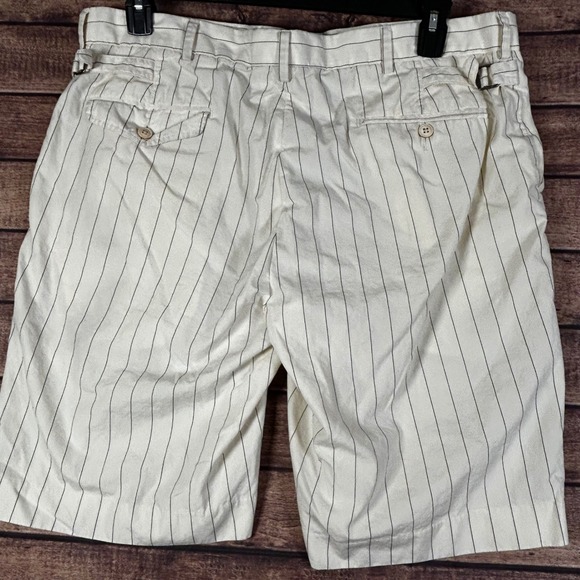 Vintage Polo Ralph Lauren Bradbury Mens Pinstripe Cotton Chino Shorts 38 Buckle - Picture 4 of 11